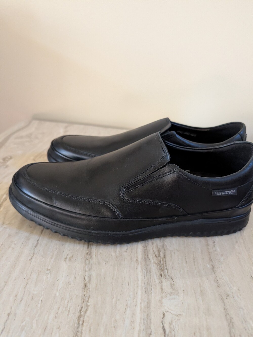 Mephisto Twain Black Leather Slip-on Comfort Shoes, Men's Sz 10